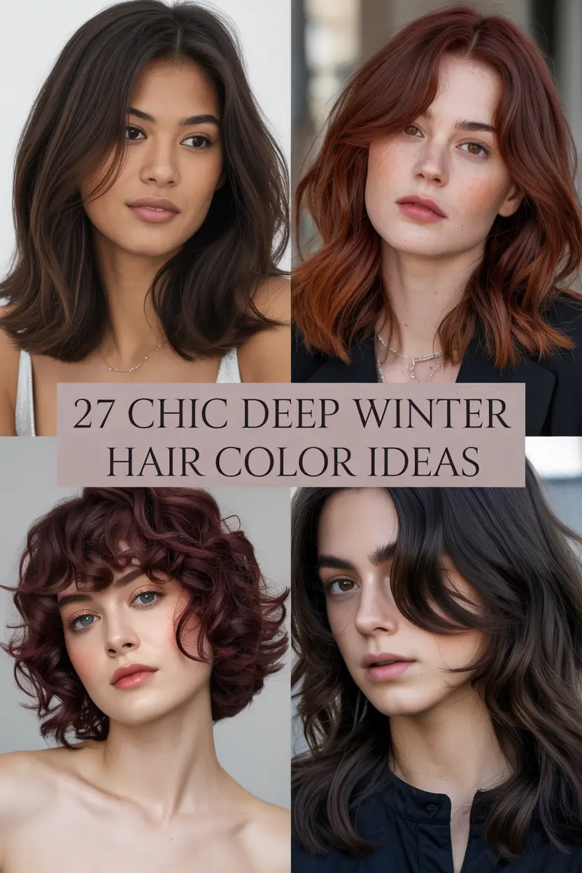 Chic Deep Winter Hair Color Ideas 2025–2026: Bold Blonde, Brunette & Red Inspirations