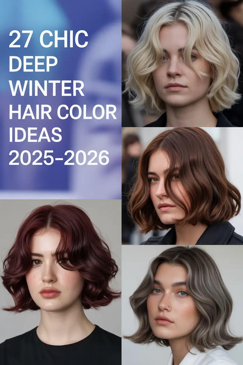 Chic Deep Winter Hair Color Ideas 2025–2026: Bold Blonde, Brunette & Red Inspirations