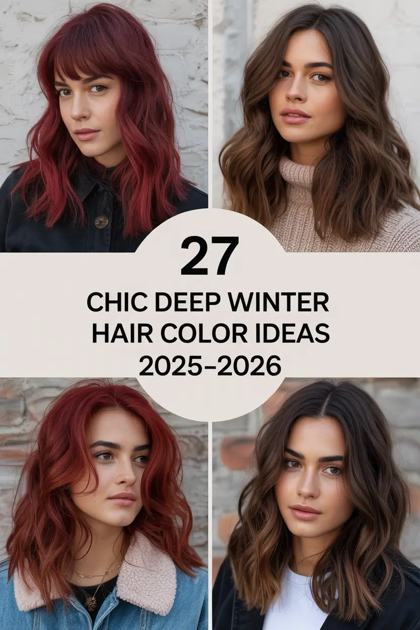 Chic Deep Winter Hair Color Ideas 2025–2026: Bold Blonde, Brunette & Red Inspirations