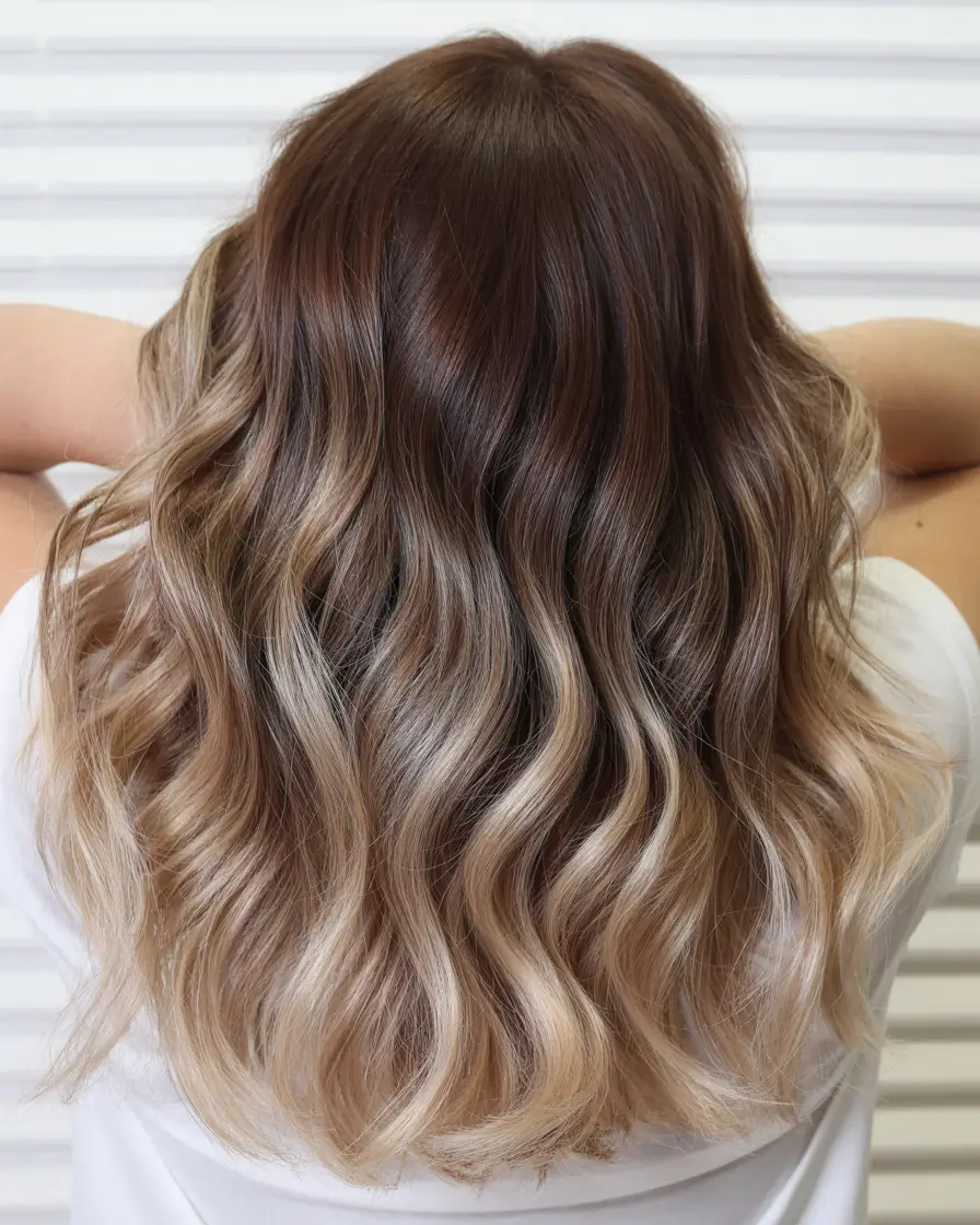 winter hair colors 2025 Smoky Caramel Ombre