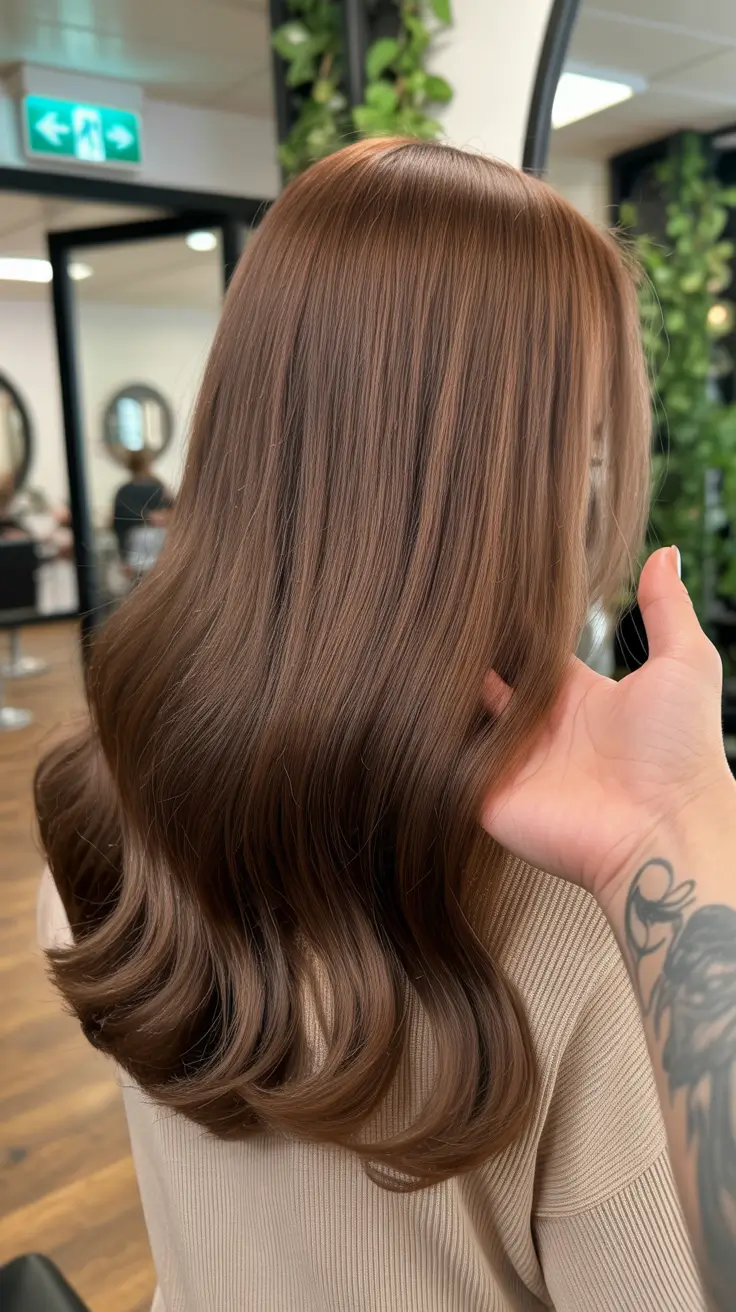 winter hair colors 2025 Cinnamon Mocha Gloss