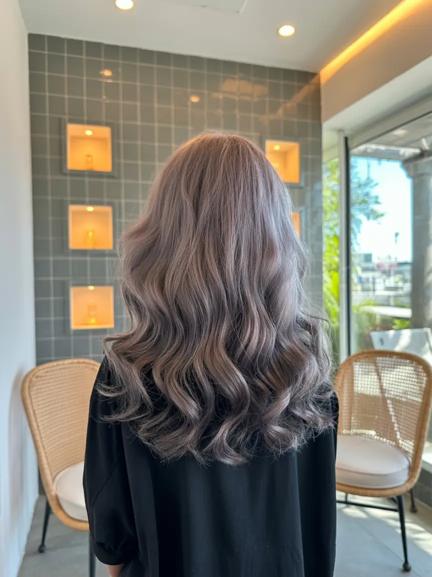 winter hair colors 2025 Frosted Lilac Waves