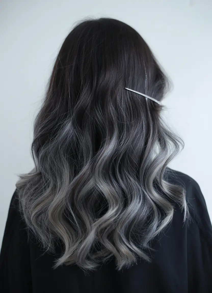 winter hair colors Soft Smoky Balayage Waves