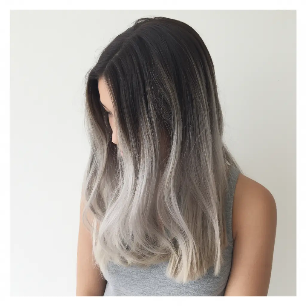 winter hair colors 2025 Icy Ombre Lengths