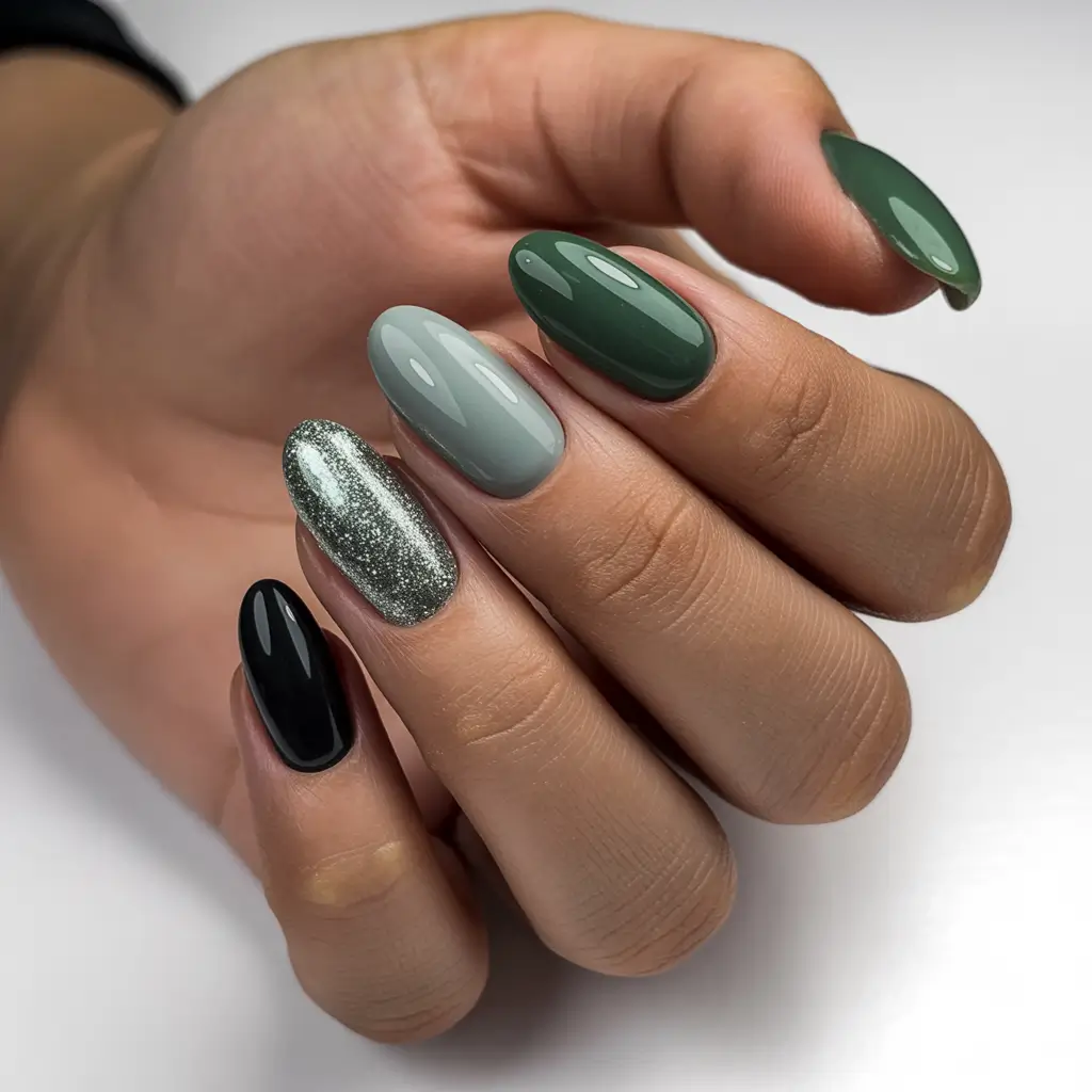 Christmas Acrylic Nails 2025 Evergreen Harmony