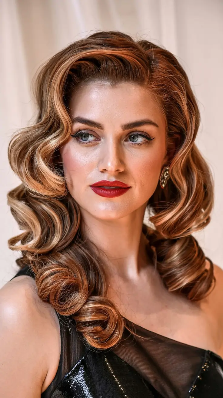 Christmas Holiday Hairstyles 2025 Old Hollywood Christmas Waves