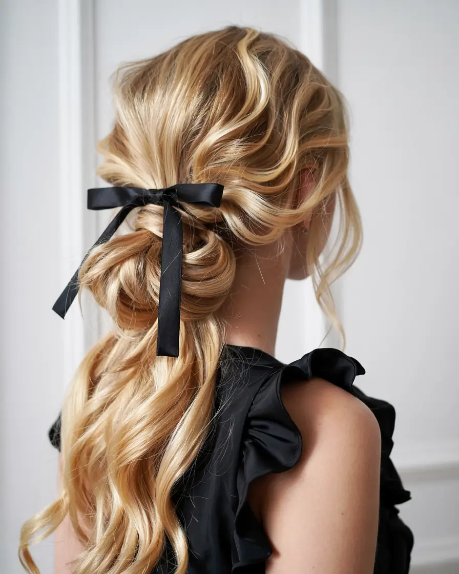 christmas hairstyles for women Velvet Ribbon Romance