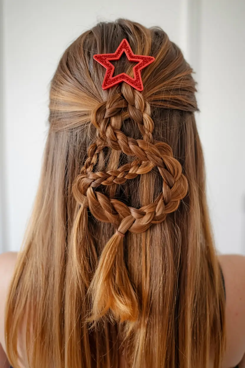 christmas hairstyles braids Star Braided Magic