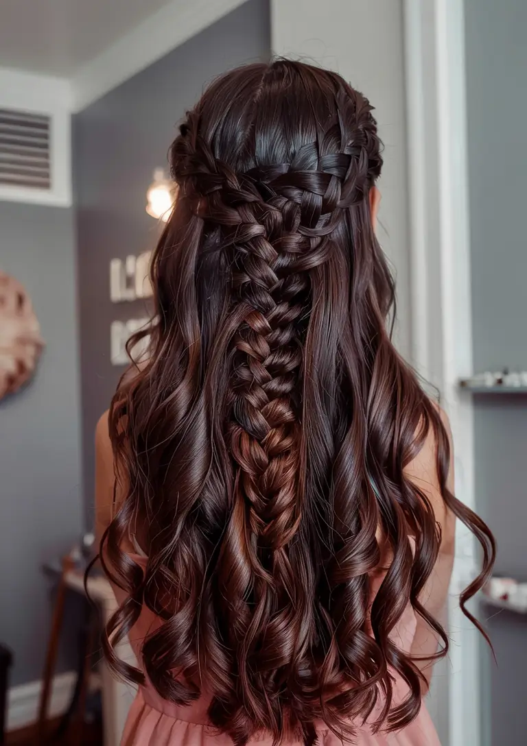 christmas hairstyles for long hair Chocolate Twist Cascade