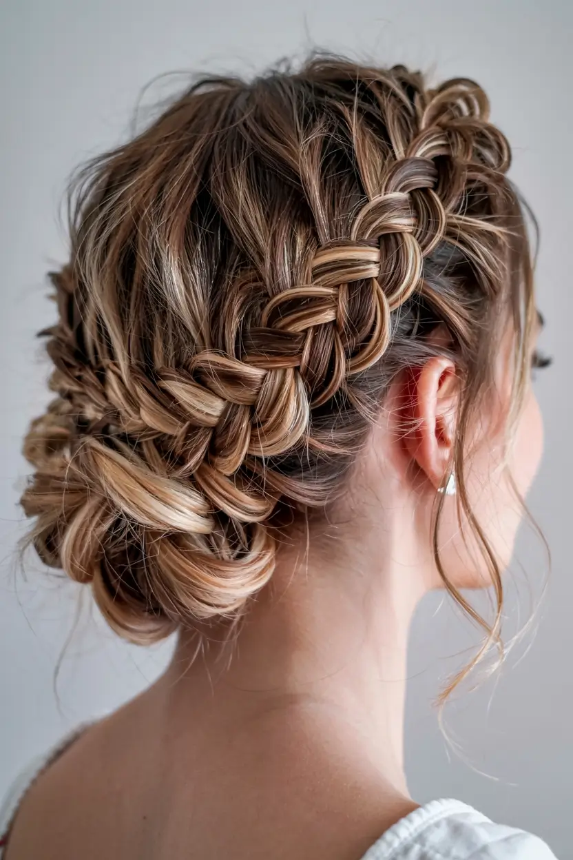 christmas hairstyles for women Golden Crown Braid