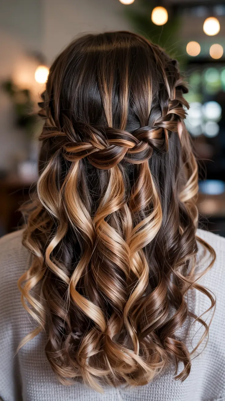 Christmas Holiday Hairstyles 2025 Twisted Waterfall Curls