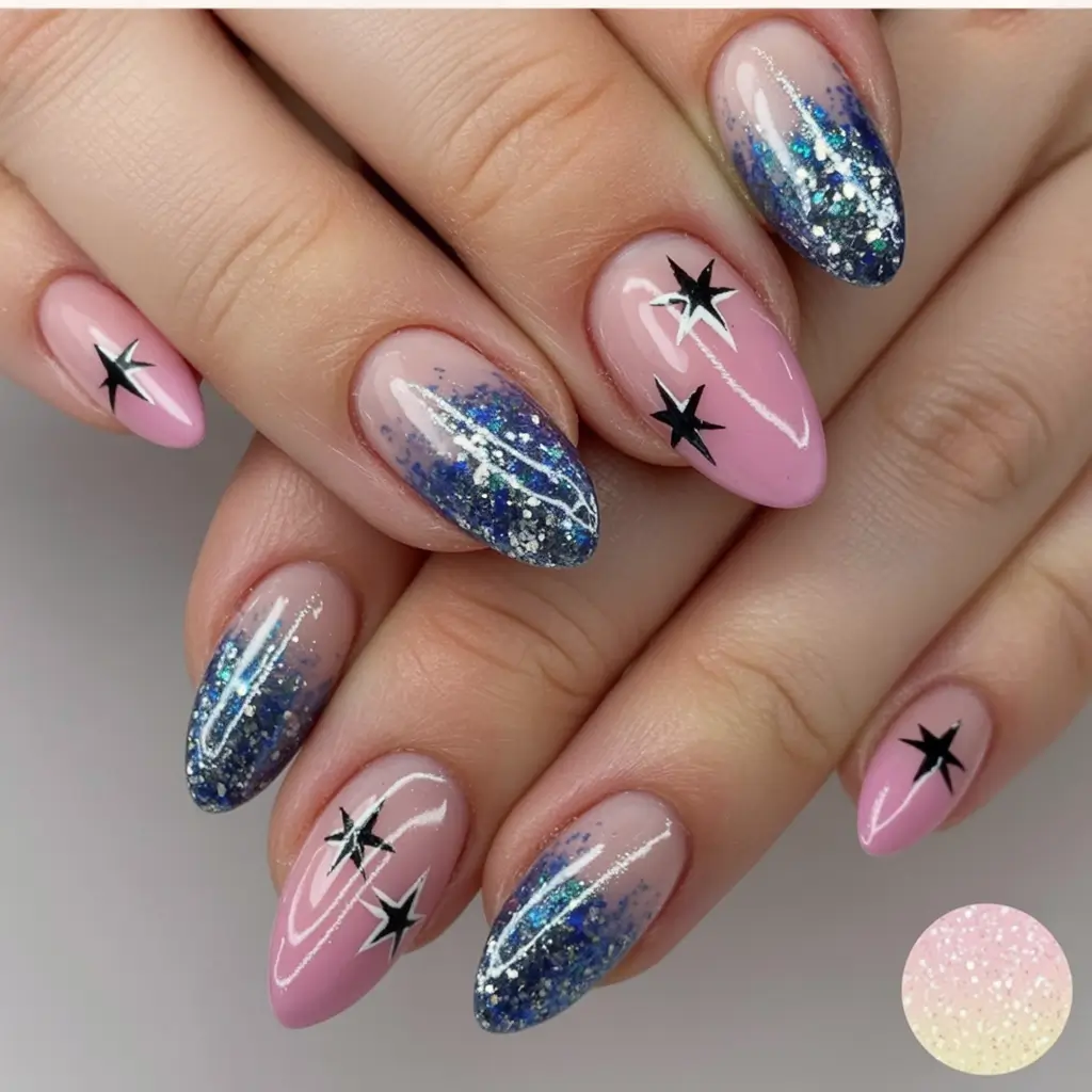 christmas nail art designs cosmic pink sparkle