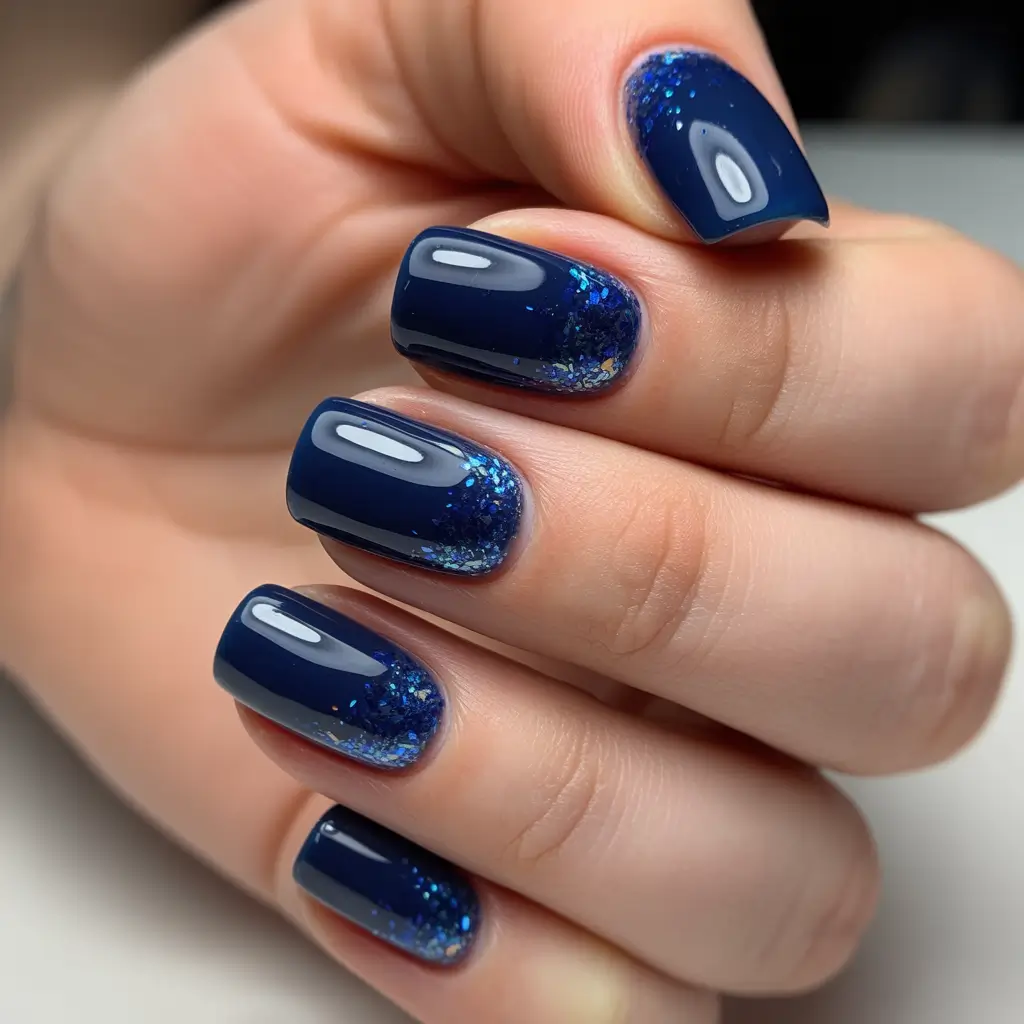 christmas nail colors 2025 Midnight Galaxy Blue