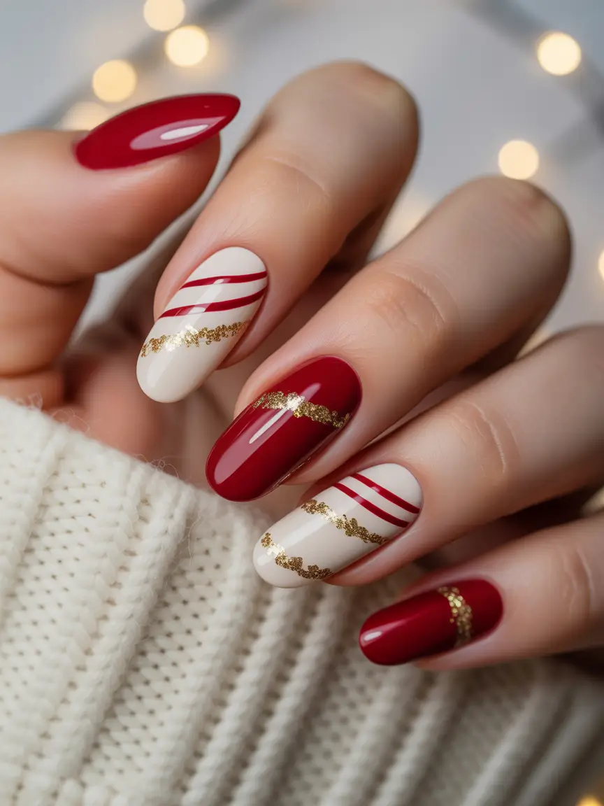 christmas nail colors 2025 Candy Ribbon Charm