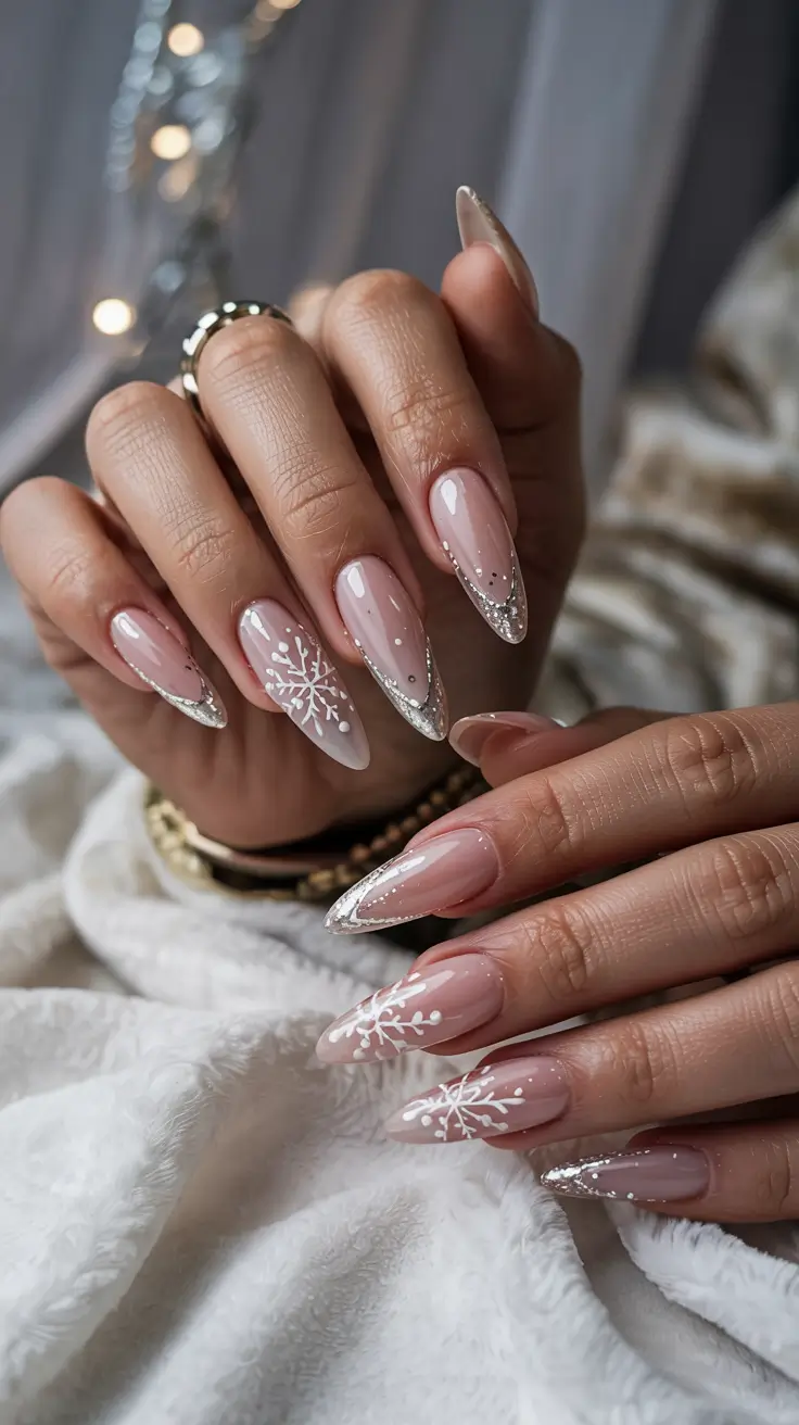 christmas-nails-ideas-2025-2026-champagne-silver