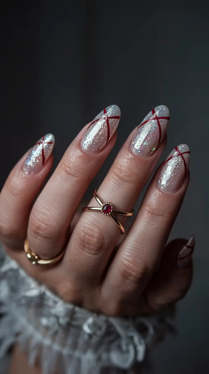 christmas-nails-ideas-2025-2026-crimson-ribbon-glow