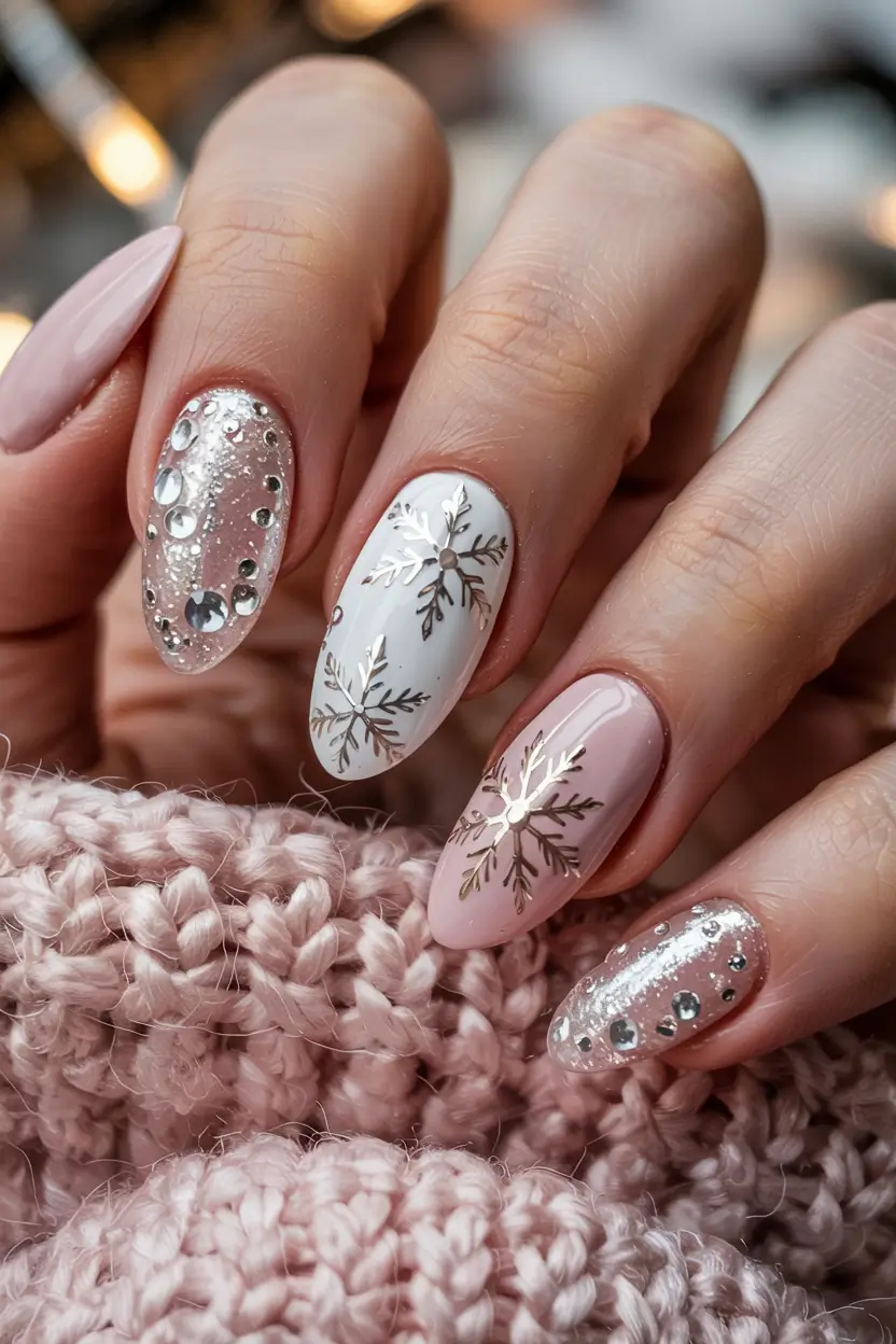 christmas-nails-ideas-2025-2026-snowflake-blush