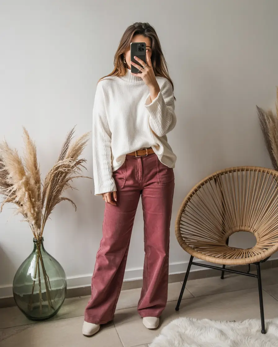 christmas outfits 2025 Soft Neutrals and Dusty Rose Calm