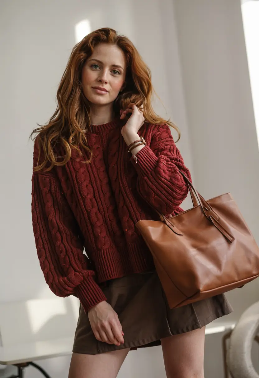 christmas outfits 2025 Rust-Knit Warmth