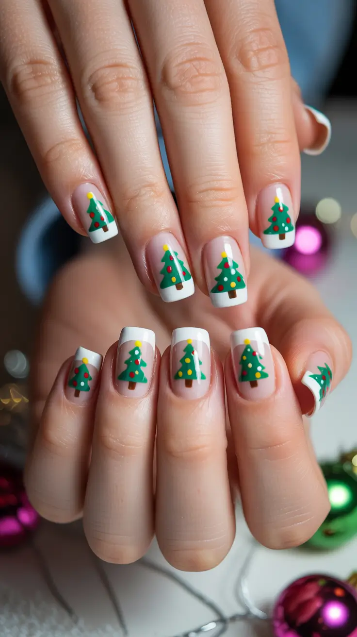 Christmas Tree Nails 2025 Playful Pines