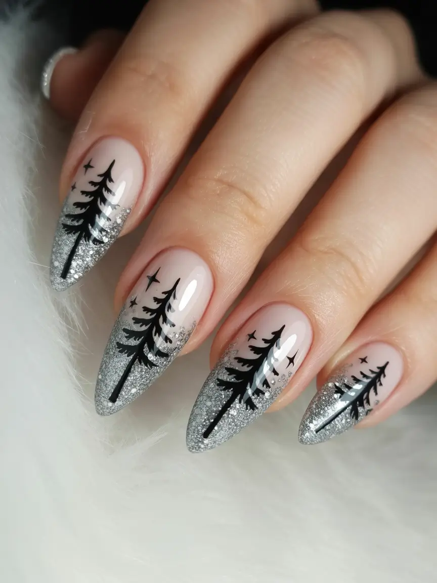 Christmas Tree Nails 2025 Frosted Forest Magic