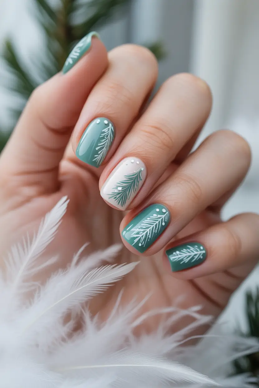 Christmas Tree Nails 2025 Frosted Pine Whisper
