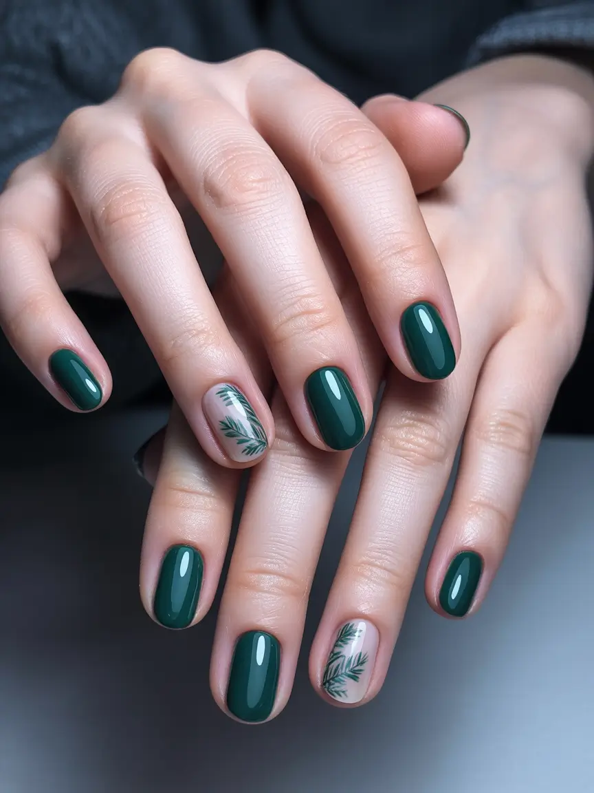 Christmas Tree Nails 2025 Forest Minimalism