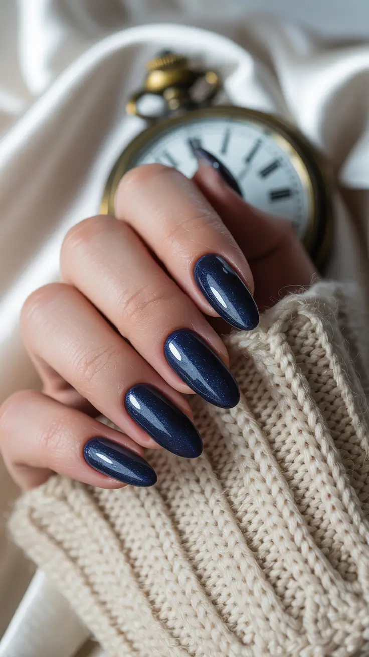 nails design ideas Midnight Satin Blues