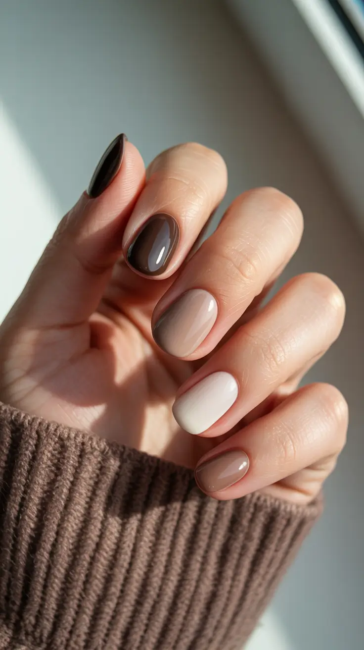 nails design short Neutral Cocoa Gradient