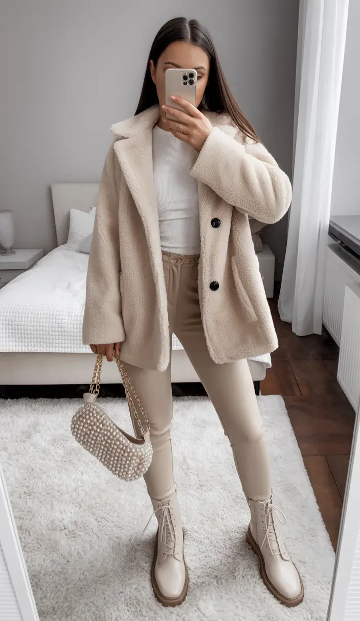 cold weather outfits comfy Soft Neutrals for Cozy Mornings