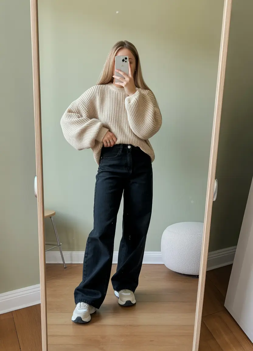 cold weather outfits comfy Soft Knit Simplicity