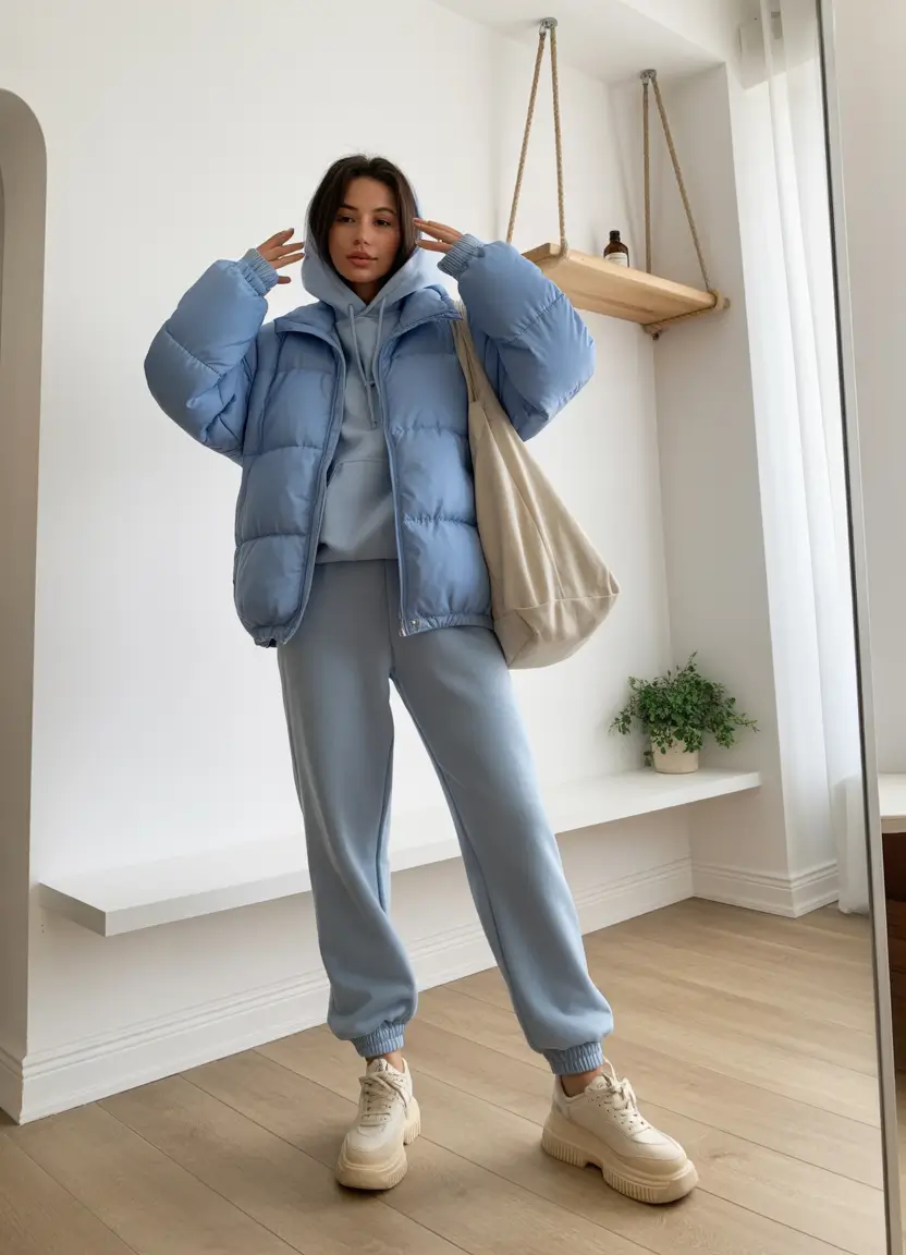 cold weather outfits winter freezing Powder Blue Street Mood