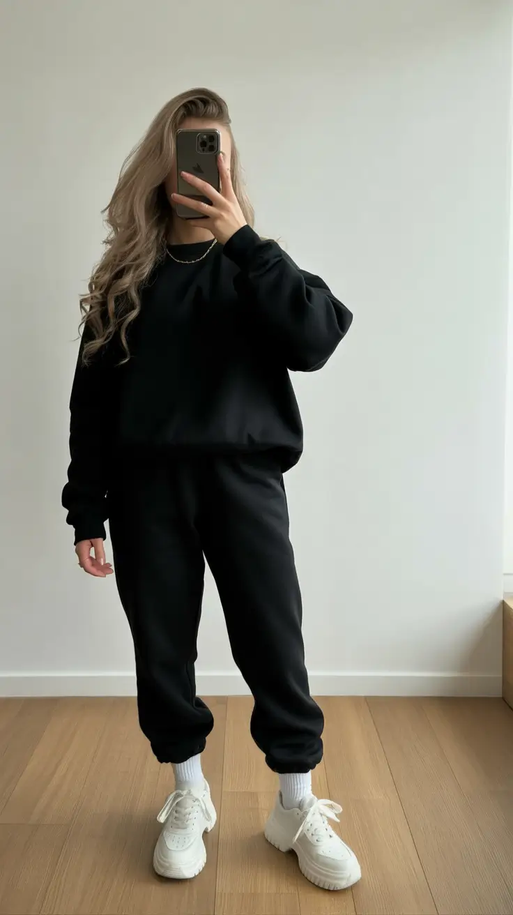 cold weather outfits winter Monochrome Minimalism in Motion