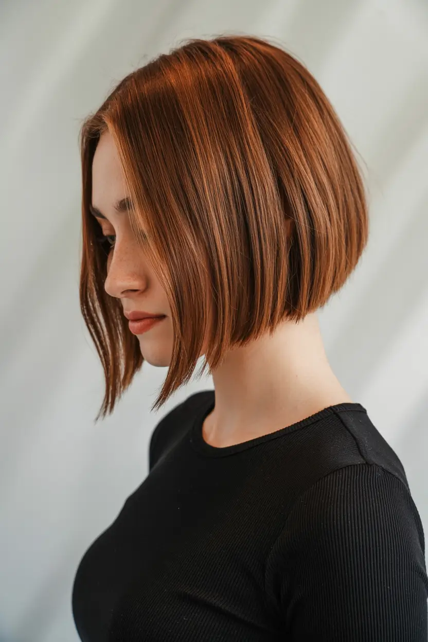 cute winter hairstyles thin hair Modern Copper Bob
