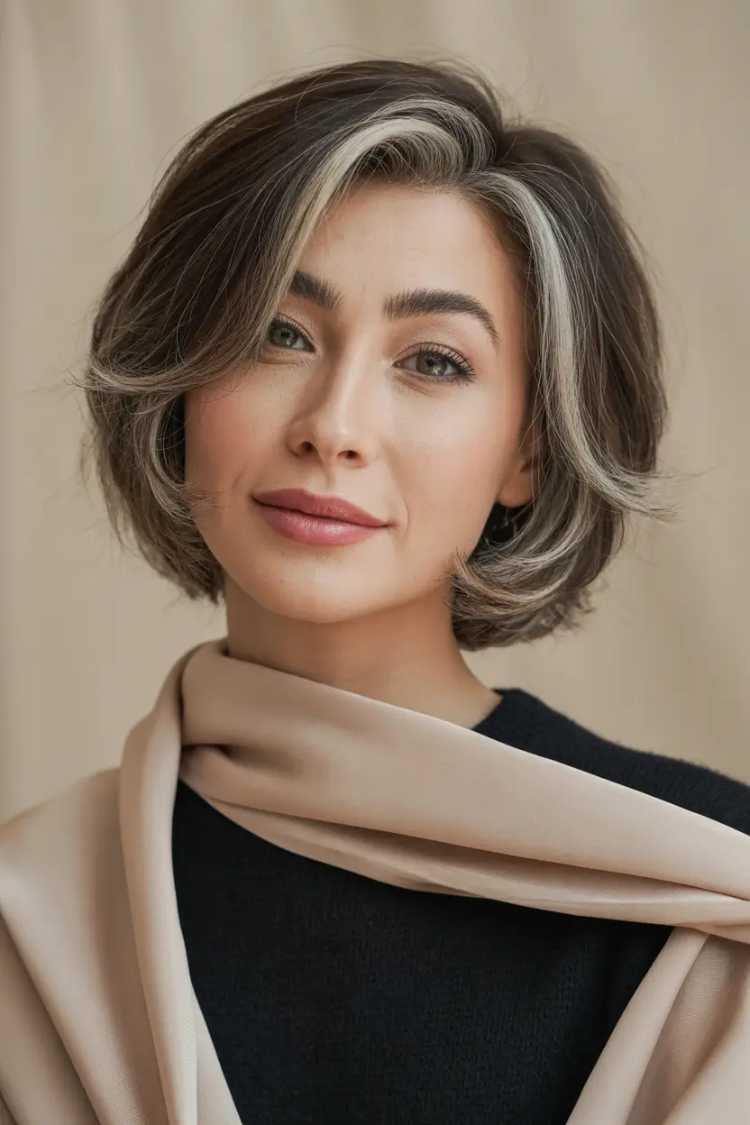 cute winter hairstyles easy Frosted Dimension Bob