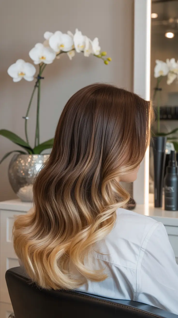 cute winter hairstyles long hair Golden Caramel Waves