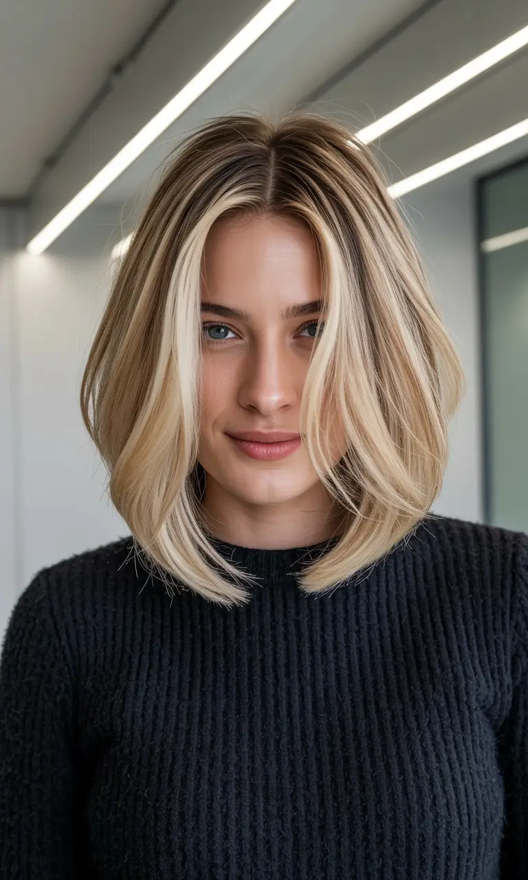 cute winter hairstyles for short hair Voluminous Blonde Lob