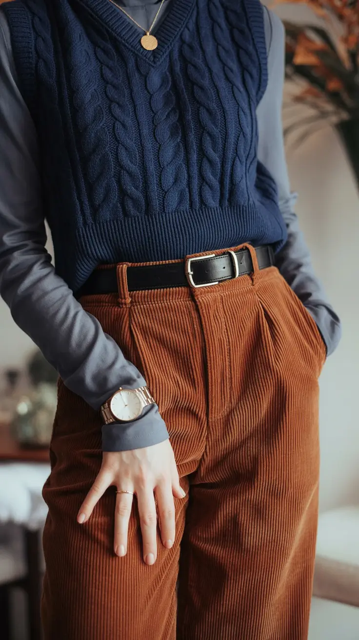 cute outfits fall Retro Academia Smart Textures and Warm Tones