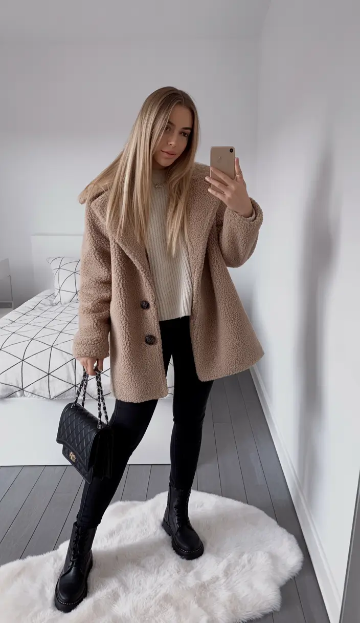 cute outfits 2026 Teddy Texture Chic