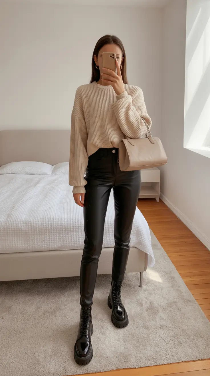 cute outfits 2026 Leather Balance