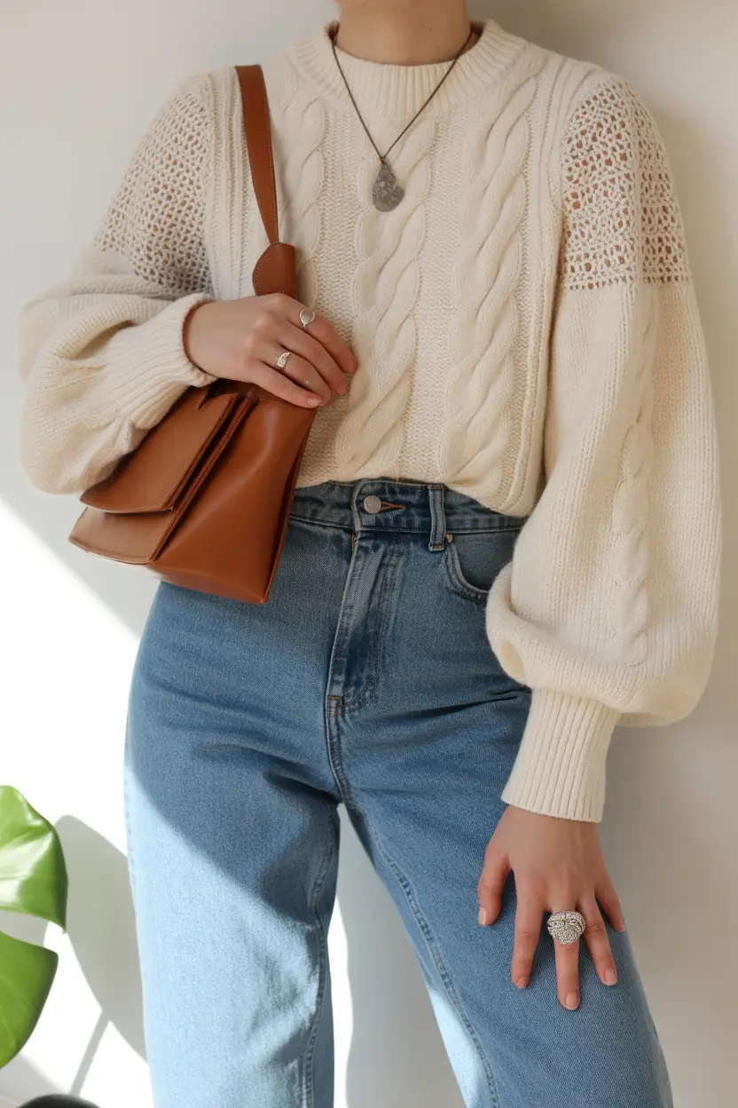 cute outfits with jeans Cable Knit Classics Cozy Meets Effortless Elegance