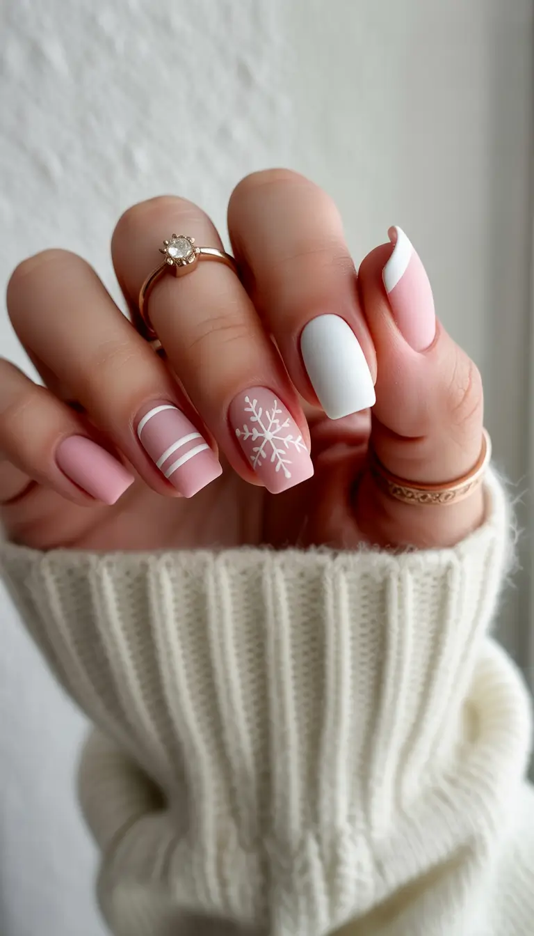 easy christmas nails simple holidays Candy Frost Minimalism