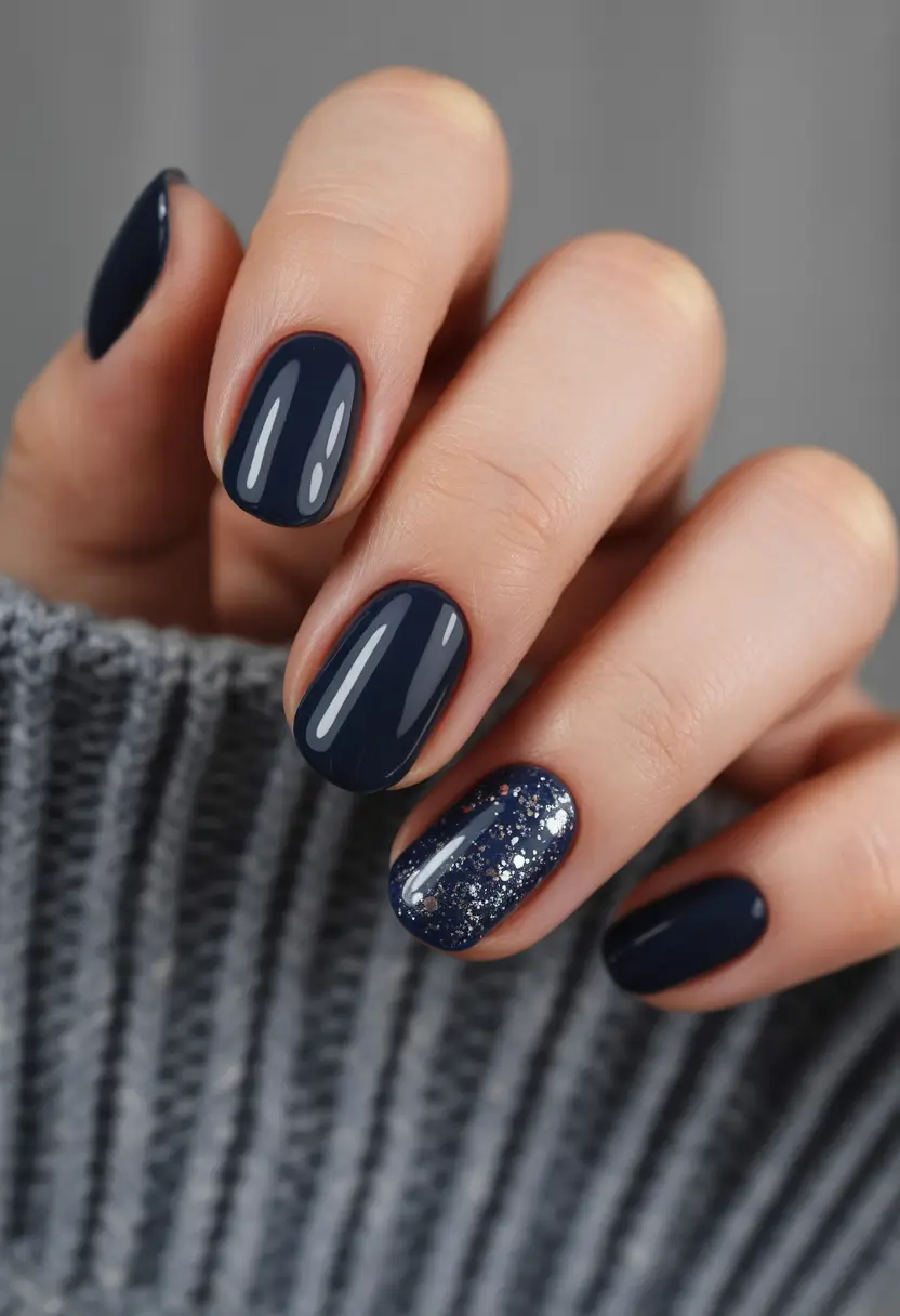 toe nail color inspo fall Midnight Sparkle