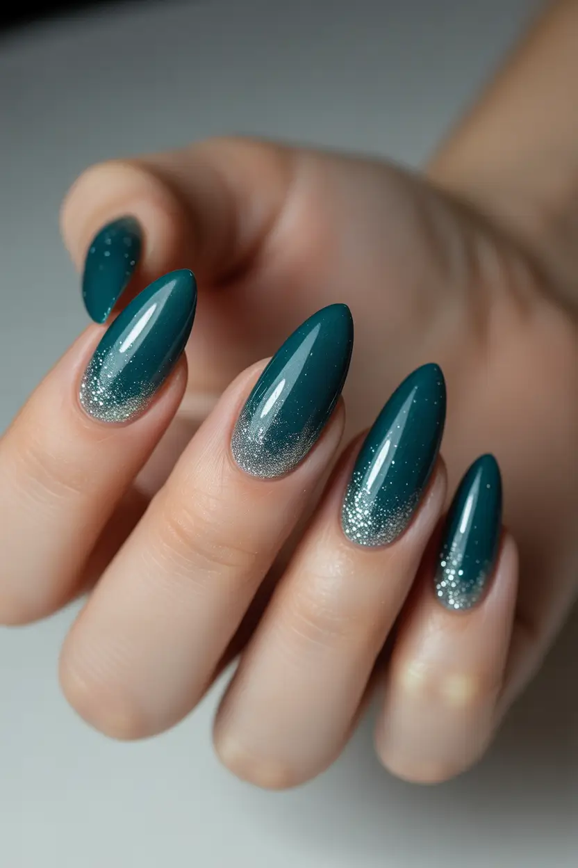 gel nail inspo fall color Emerald Frost