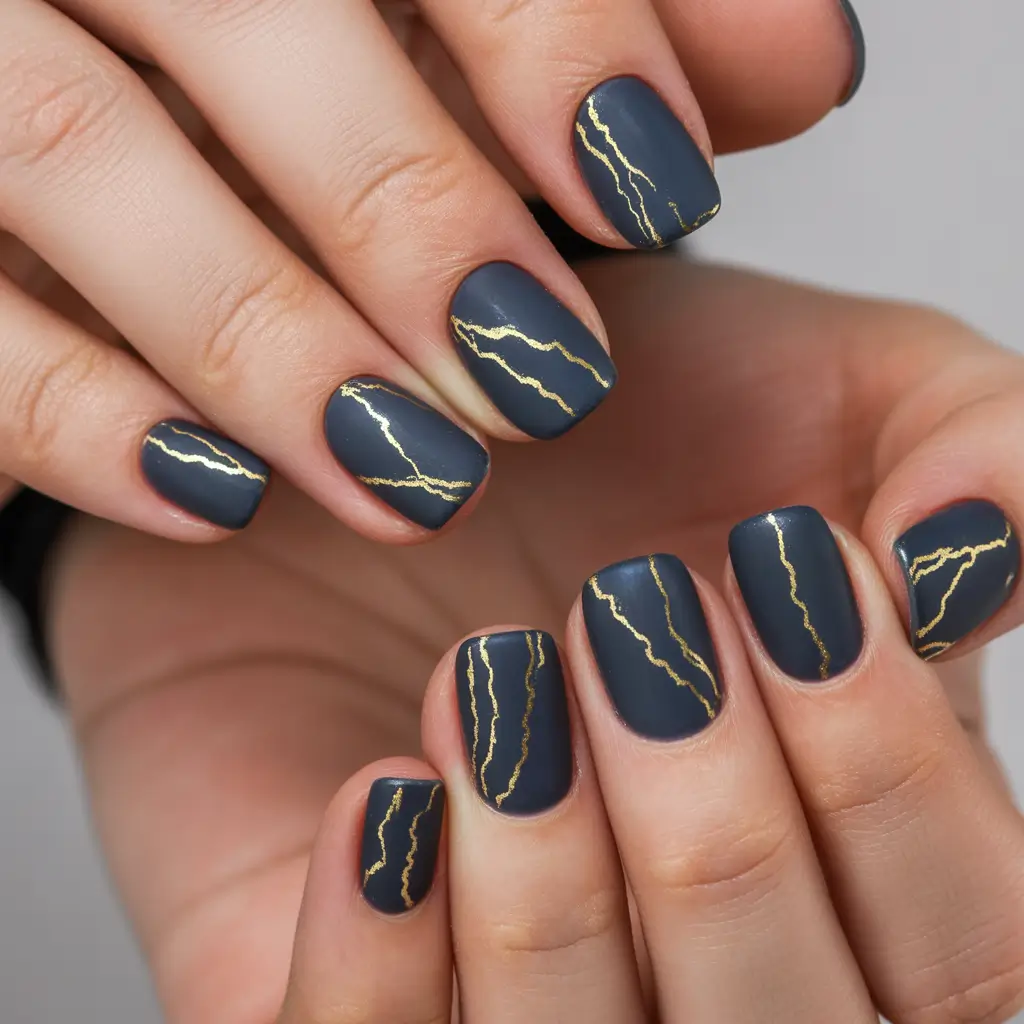 plain color nail inspo fall Matte Storm
