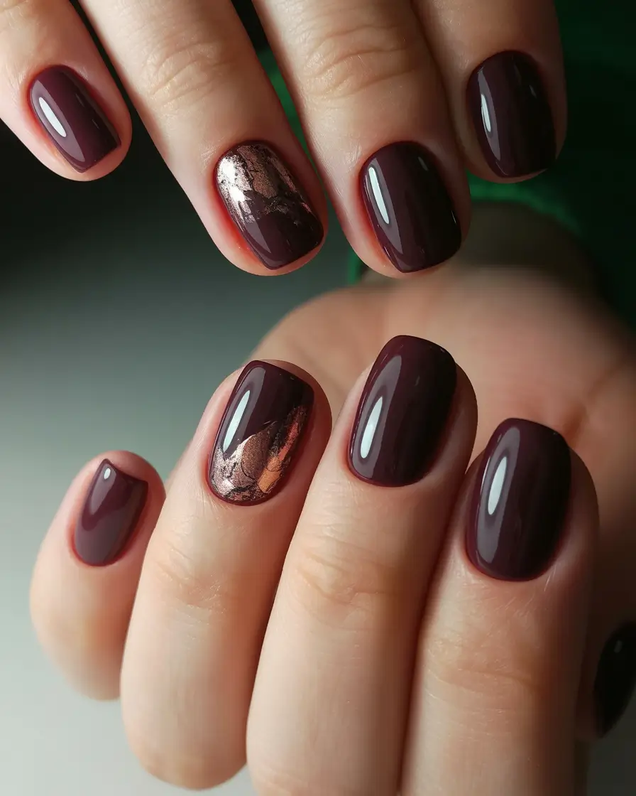 nail inspo one color fall Mulberry Glow