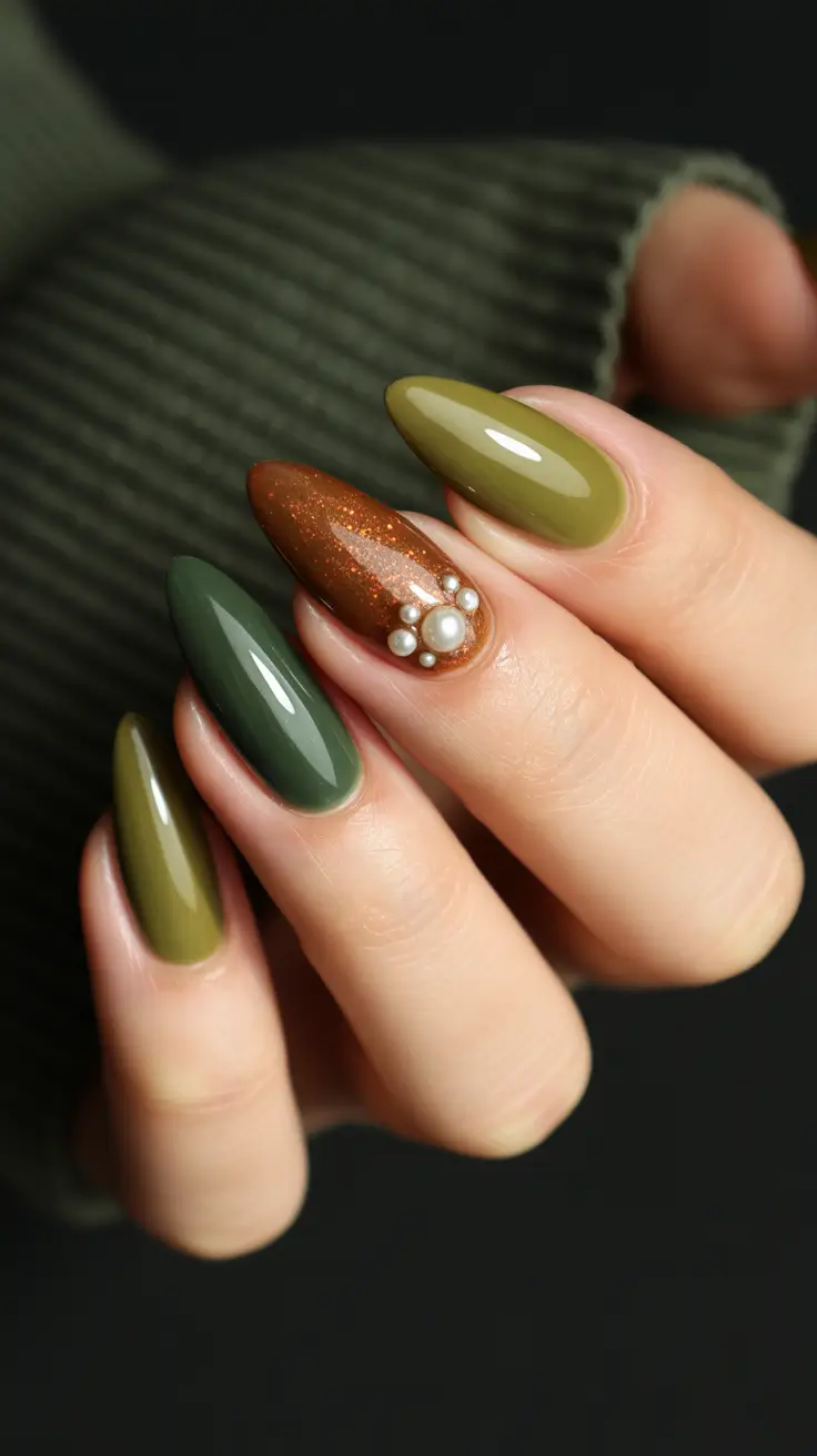 fall nail color inspo 2025 Olive Ember Luxe