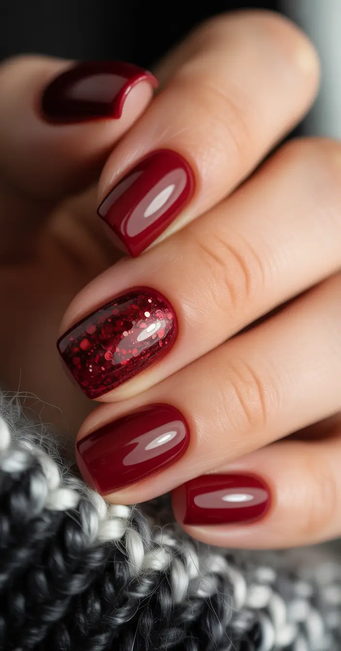 nail color for december 2025 Garnet Glow