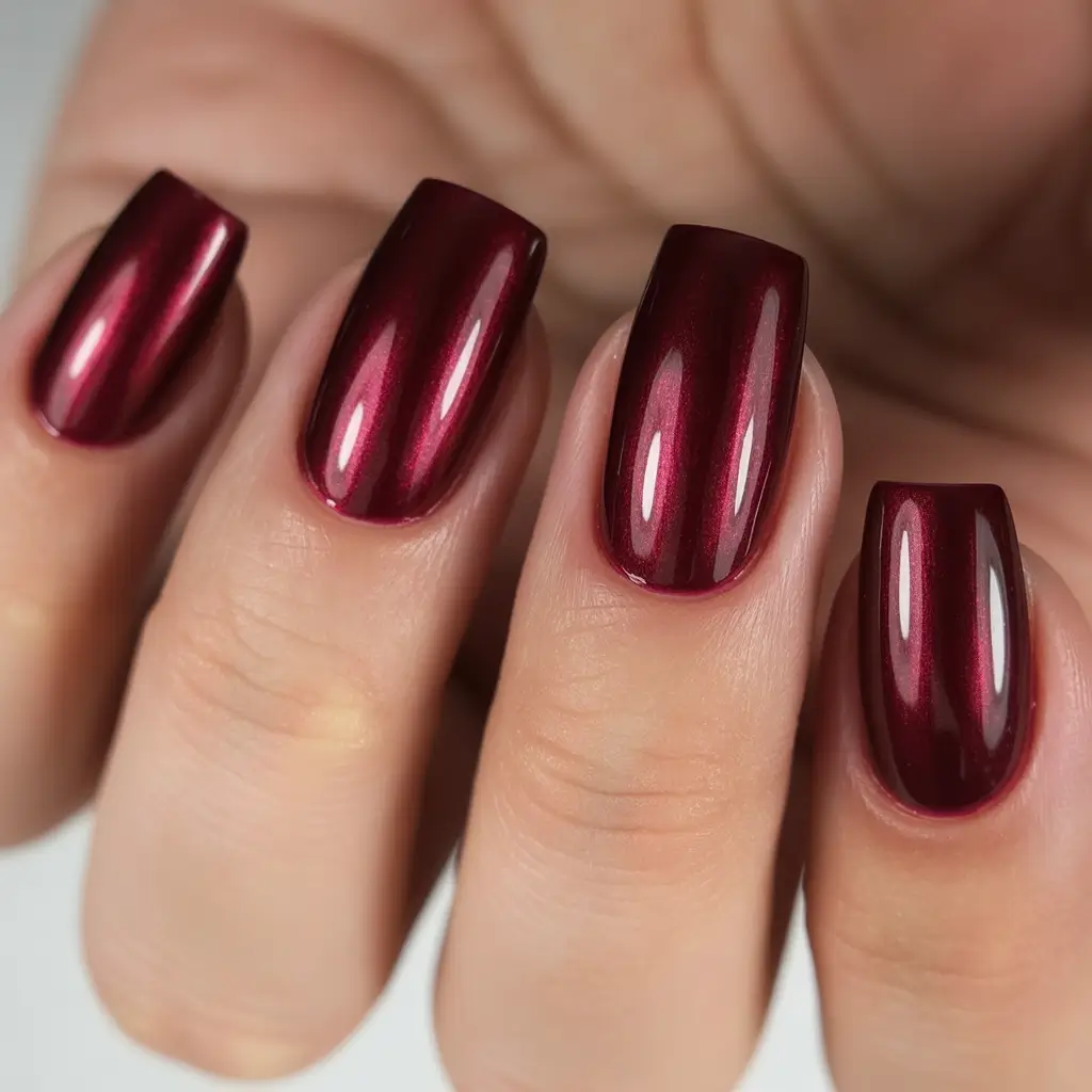 solid color nail inspo for fall Cranberry Shine