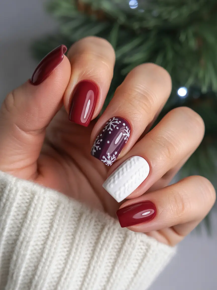 simple nail inspo fall color Nordic Knit